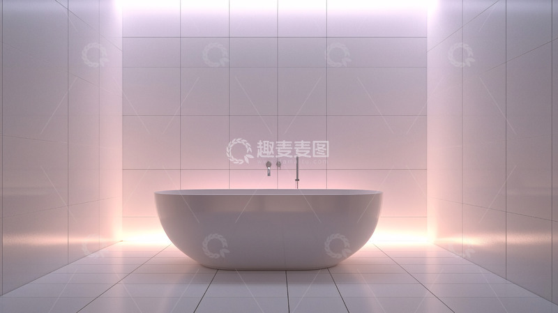 高清大图下载【趣麦麦图】极简风格白色浴缸