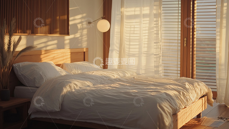 高清大图下载【趣麦麦图】温暖阳光洒满卧室