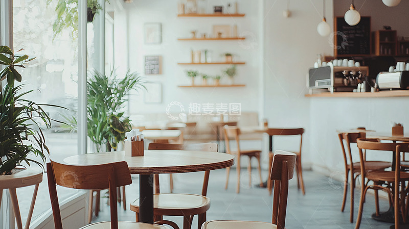 高清大图下载【趣麦麦图】明亮简约咖啡馆室内设计