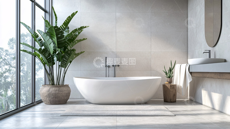 高清大图下载【趣麦麦图】极简风格现代化浴室设计