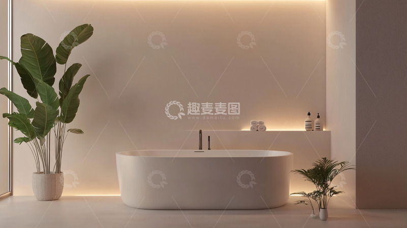 高清大图下载【趣麦麦图】极简风格现代化浴室