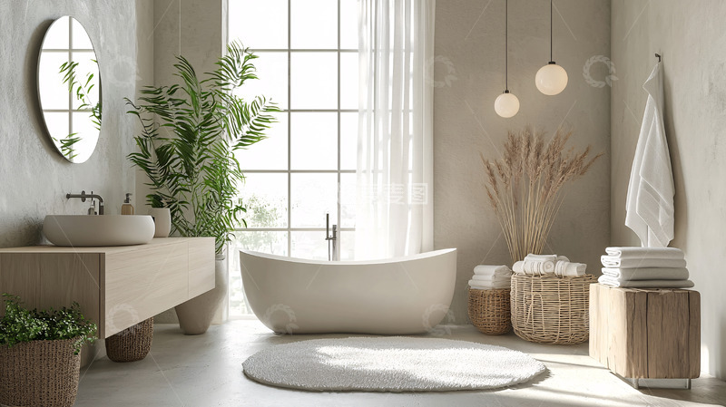 高清大图下载【趣麦麦图】极简风格现代化浴室