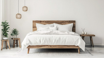 极简风卧室木质大床