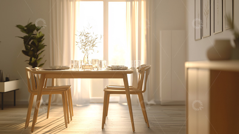 高清大图下载【趣麦麦图】明亮温馨简约现代化餐厅