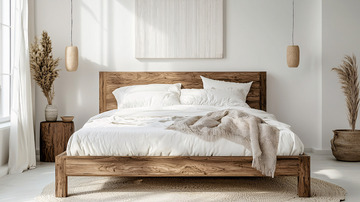 极简风卧室木质大床