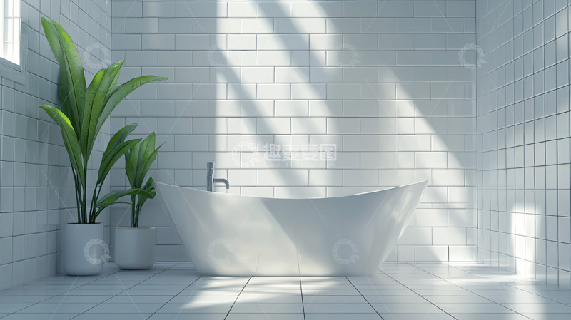 高清大图下载【趣麦麦图】极简风白色浴室