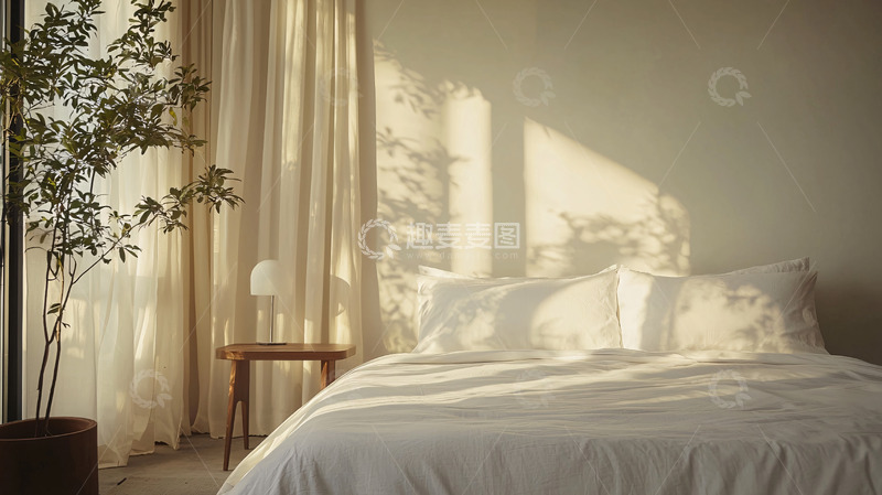 高清大图下载【趣麦麦图】温暖阳光洒满卧室