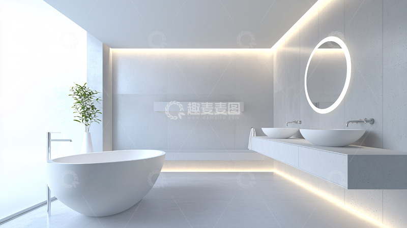 高清大图下载【趣麦麦图】极简风格现代浴室