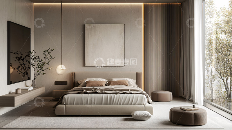 高清大图下载【趣麦麦图】极简风卧室设计