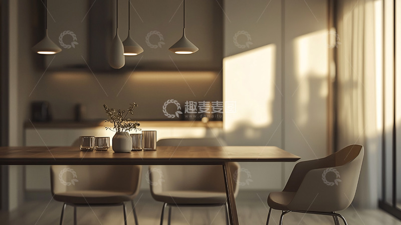 高清大图下载【趣麦麦图】现代简约厨房餐厅
