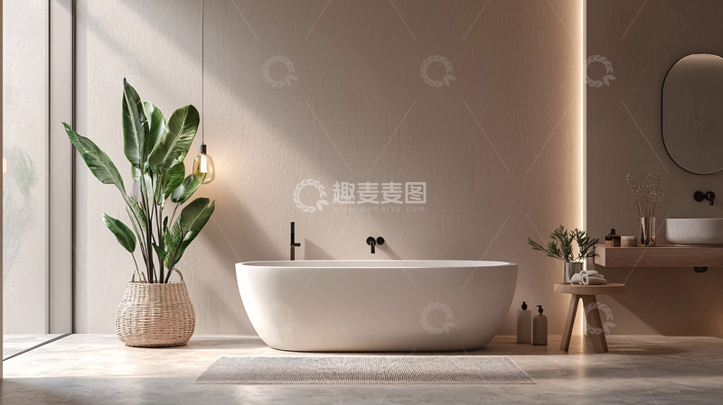 高清大图下载【趣麦麦图】极简风格现代浴室
