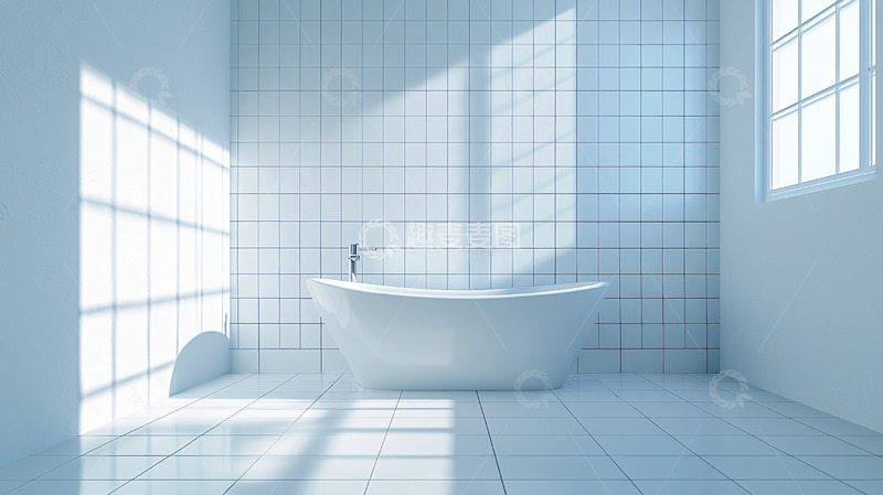 高清大图下载【趣麦麦图】极简白色浴室
