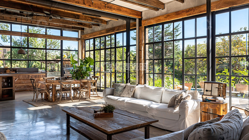 高清大图下载【趣麦麦图】工业风的家庭阳光房设计