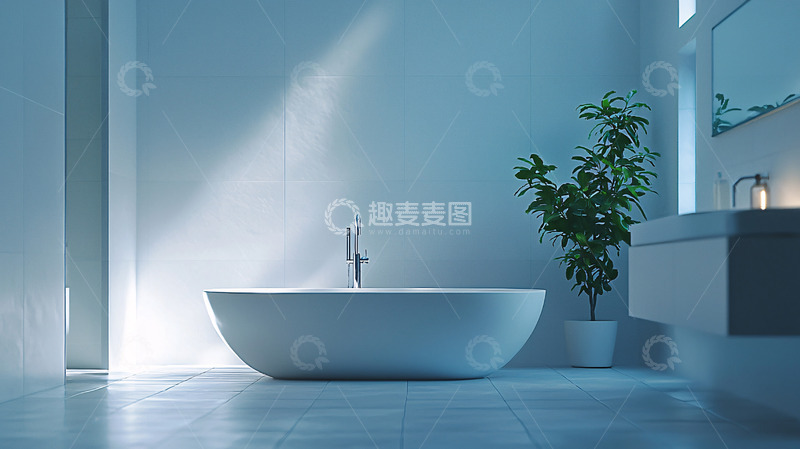 高清大图下载【趣麦麦图】极简风格现代浴室