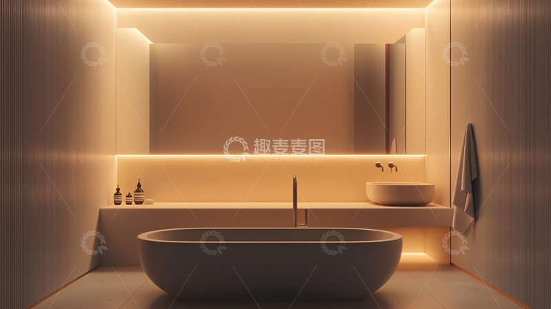 高清大图下载【趣麦麦图】极简风格浴室灯光设计