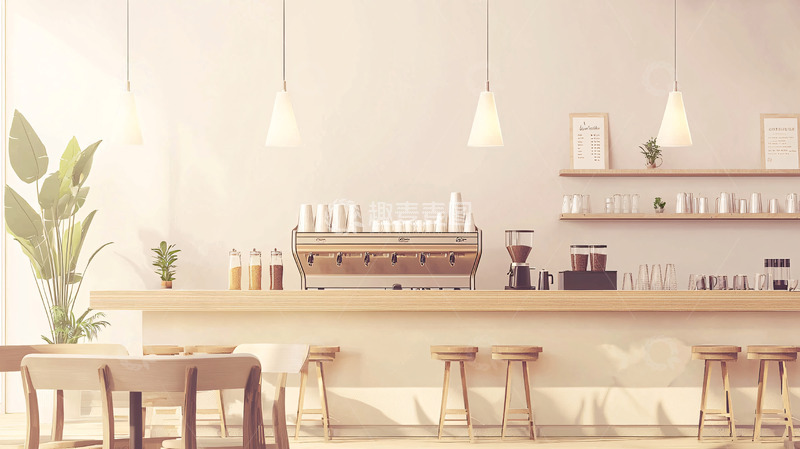 高清大图下载【趣麦麦图】简约咖啡馆室内设计