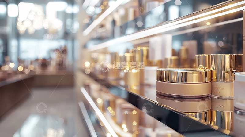 高清大图下载【趣麦麦图】高端化妆品货架陈列