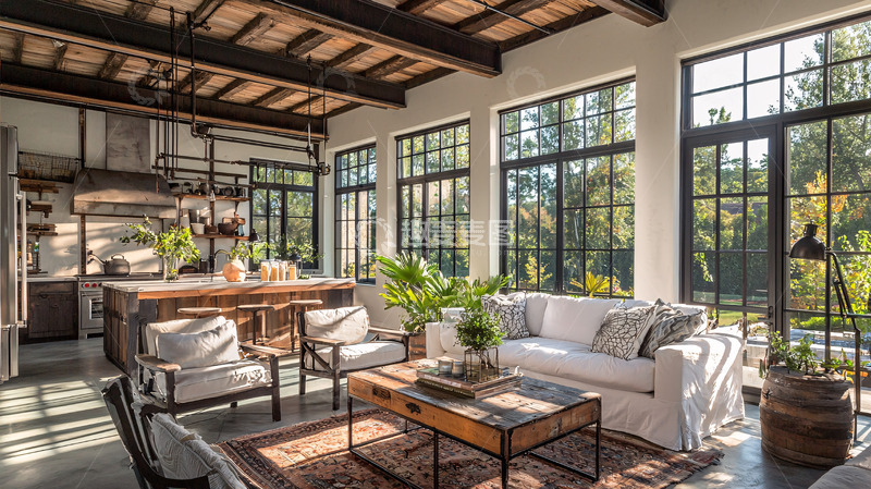 高清大图下载【趣麦麦图】现代简约工业风客厅