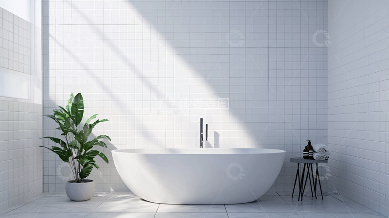 高清大图下载【趣麦麦图】极简白色浴室