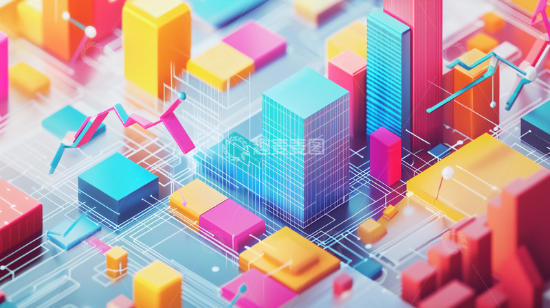 高清大图下载【趣麦麦图】彩色几何城市