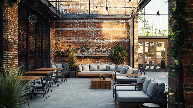 高清大图下载【趣麦麦图】工业风庭院高清图片