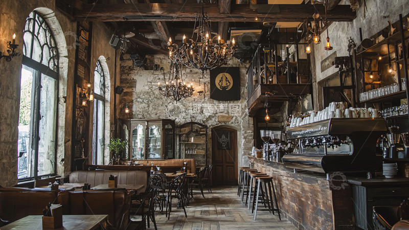 高清大图下载【趣麦麦图】复古欧式酒吧室内