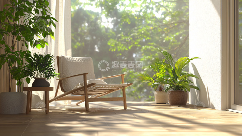 高清大图下载【趣麦麦图】阳光透过窗户洒在木质地板