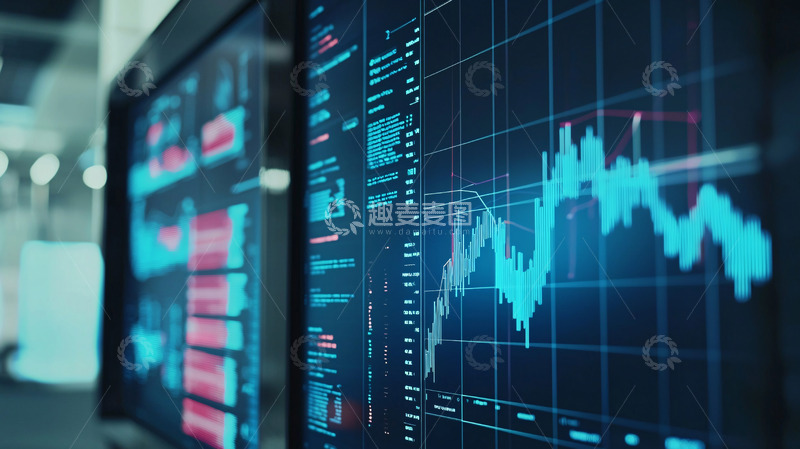 高清大图下载【趣麦麦图】电脑屏幕显示股票数据图表