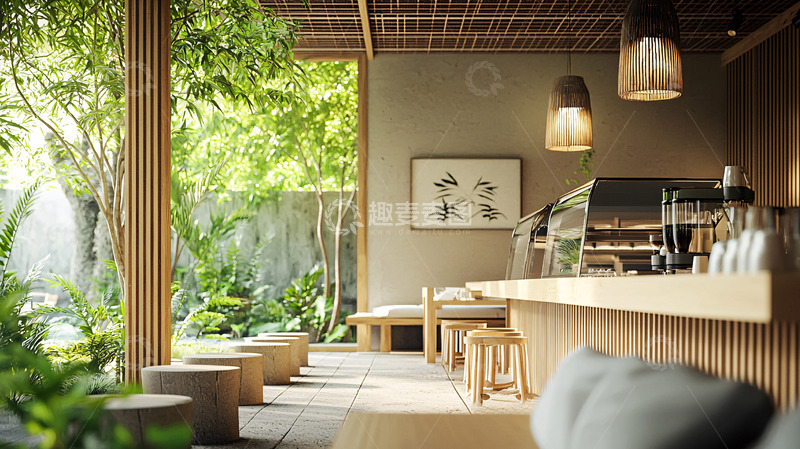 高清大图下载【趣麦麦图】日式咖啡厅室内设计