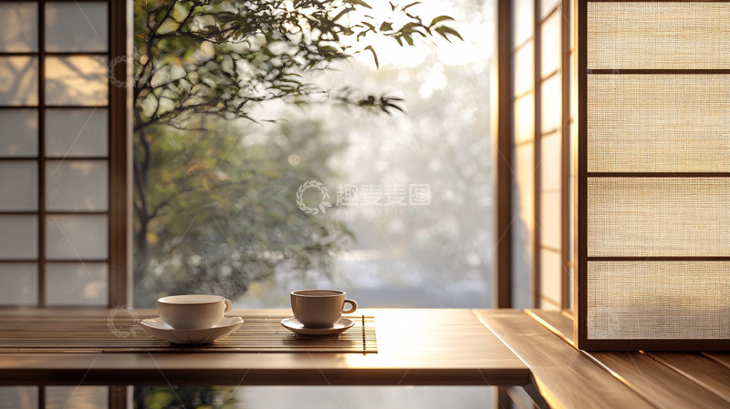 高清大图下载【趣麦麦图】日式房间早晨阳光