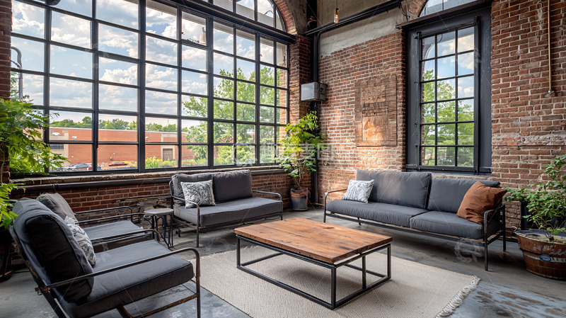 高清大图下载【趣麦麦图】工业风客厅高清图片