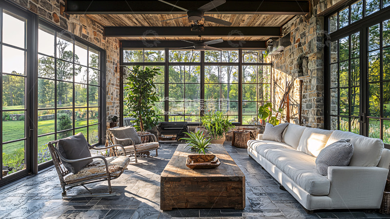 高清大图下载【趣麦麦图】阳光洒满的石材阳光房