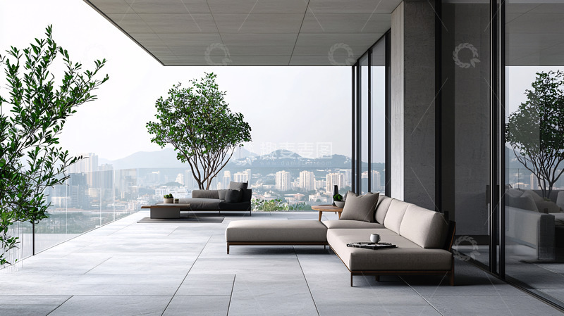 高清大图下载【趣麦麦图】现代简约阳台景观