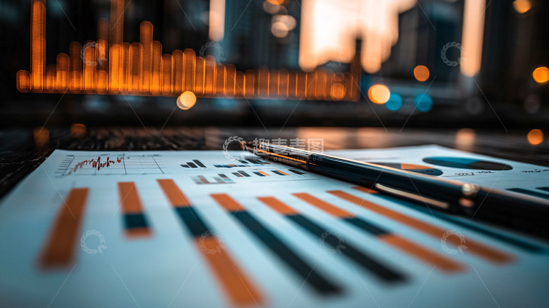 高清大图下载【趣麦麦图】都市背景下的财务报表