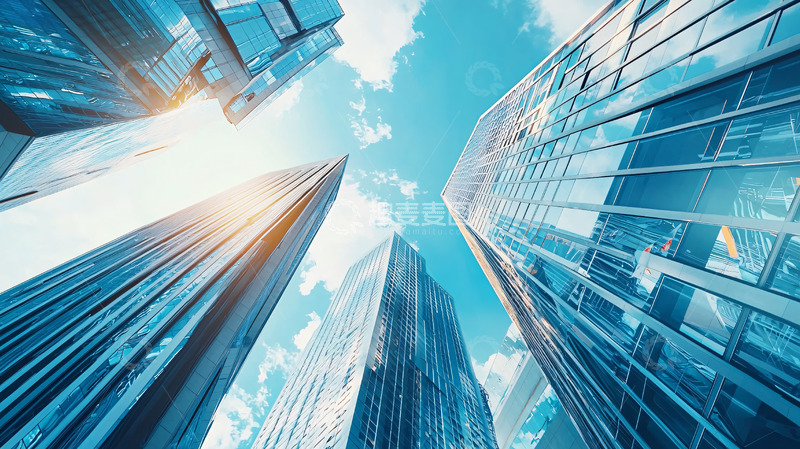 高清大图下载【趣麦麦图】仰望都市摩天大楼