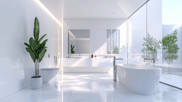 极简白色现代化浴室