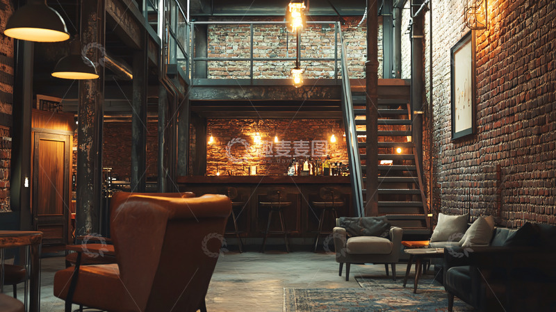高清大图下载【趣麦麦图】工业风酒吧高清图片