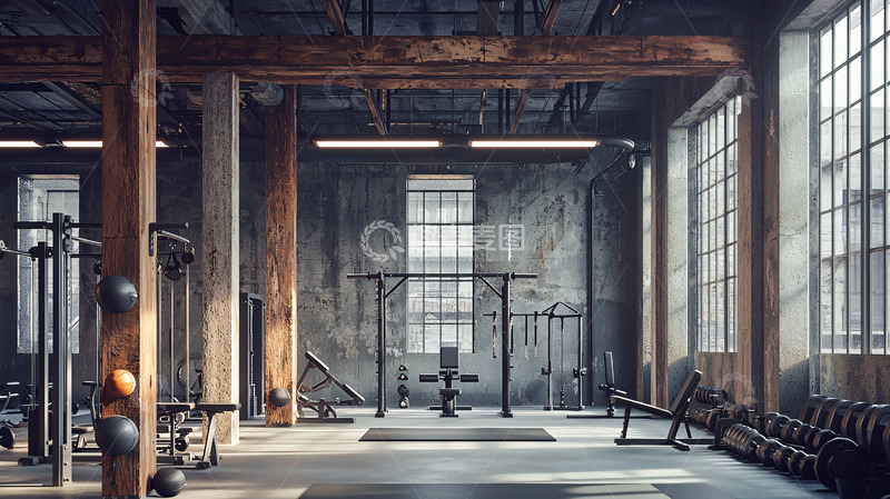 高清大图下载【趣麦麦图】工业风健身房