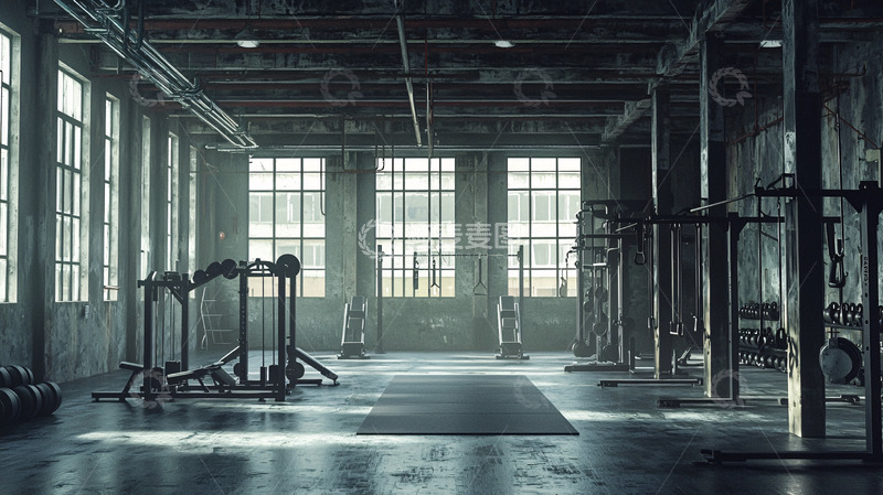 高清大图下载【趣麦麦图】工业风健身房