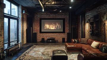 暗色系工业风家庭影院