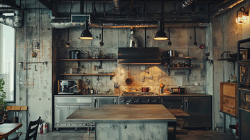 工业风厨房高清图片