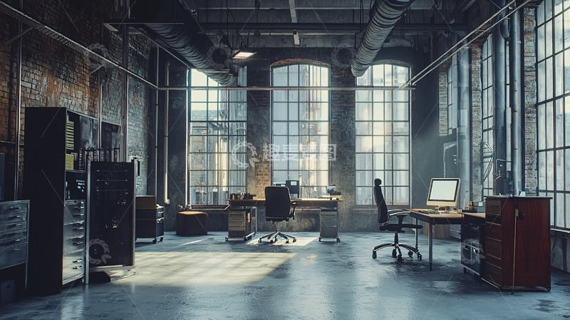 高清大图下载【趣麦麦图】工业风办公室