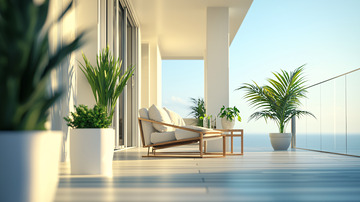 现代简约阳台海景