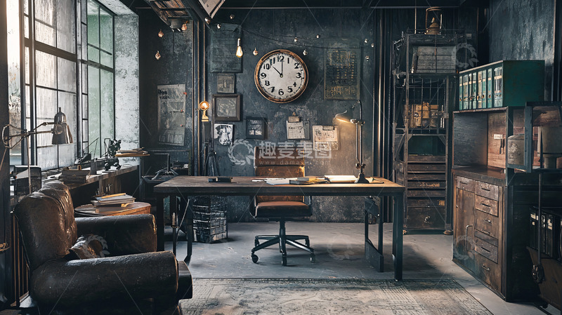高清大图下载【趣麦麦图】工业风办公室