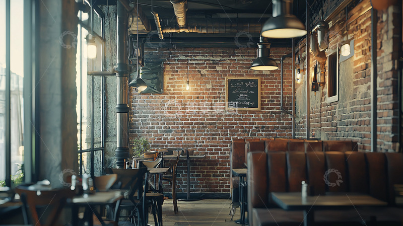 高清大图下载【趣麦麦图】工业风咖啡馆室内