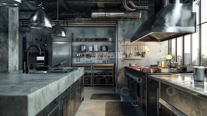高清大图下载【趣麦麦图】工业风厨房设计