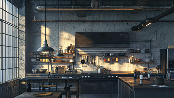 工业风的家庭厨房设计