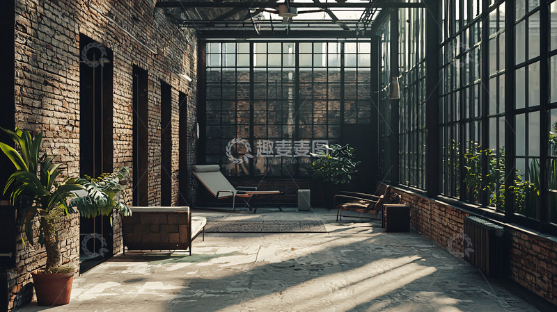 高清大图下载【趣麦麦图】工业风玻璃房