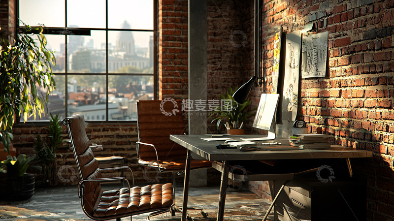 高清大图下载【趣麦麦图】工业风格的开放式办公室