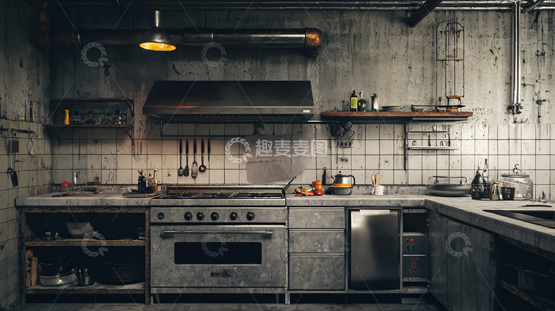 高清大图下载【趣麦麦图】破旧工业风厨房